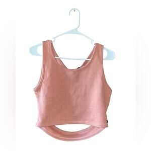 Roxy Crop Top Tank Womens XL Soft Pink Open Back Summer Edgy Y2K Dainty Feminine